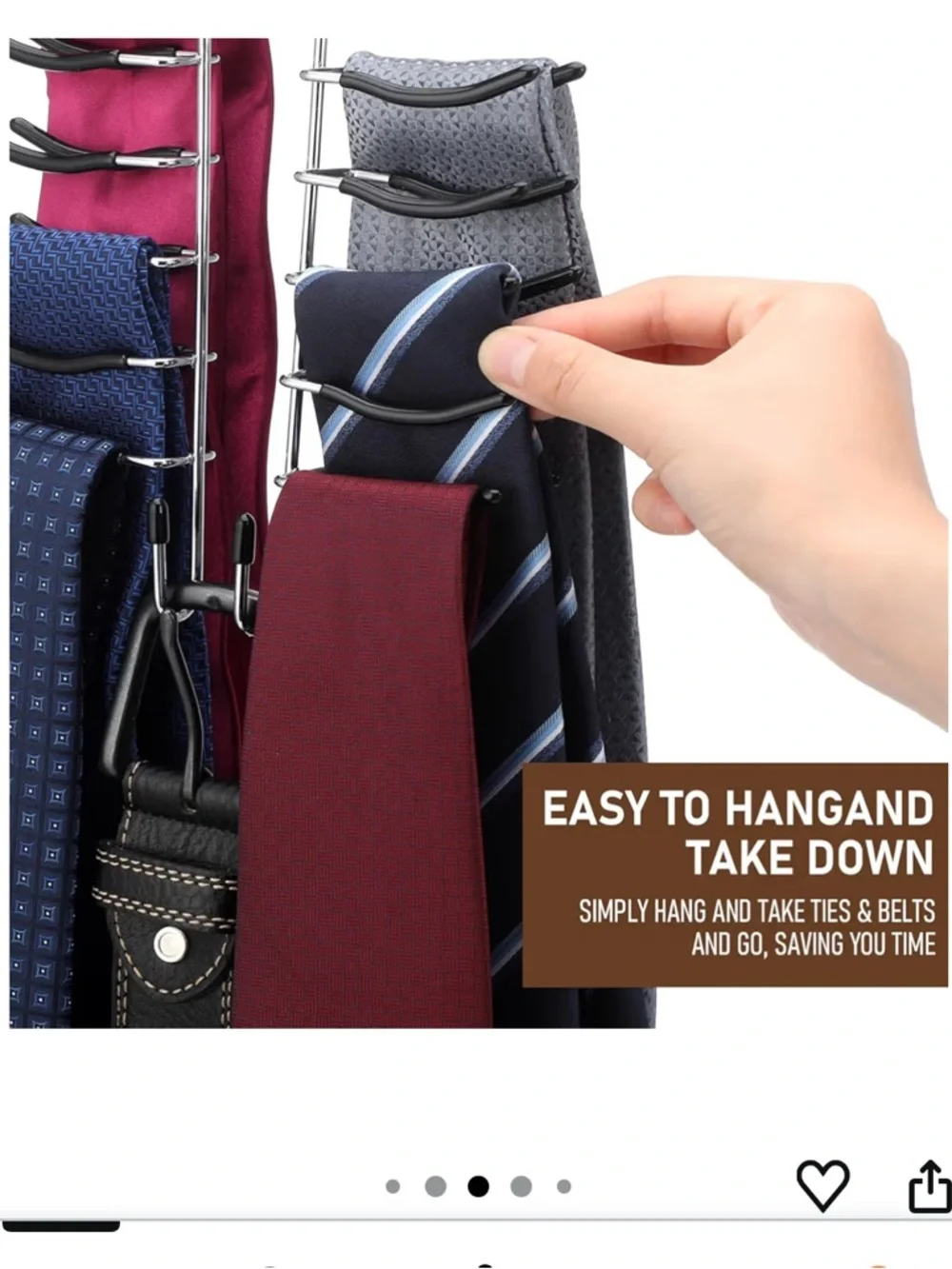 Tie & Belt Hanger with 26 Hooks